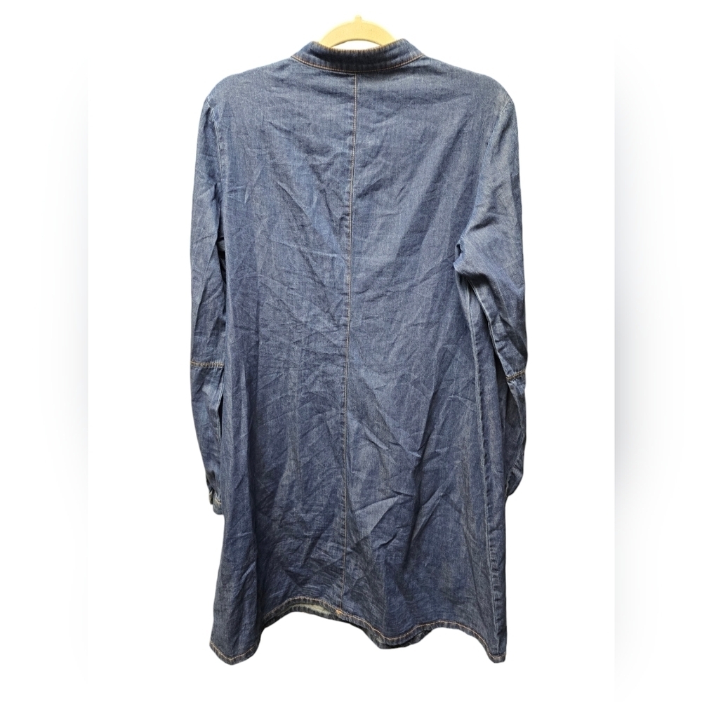 SHUKR 100% Cotton Denim Dress/Shirt Long Sleeve Sz. XL - Picture 2 of 8